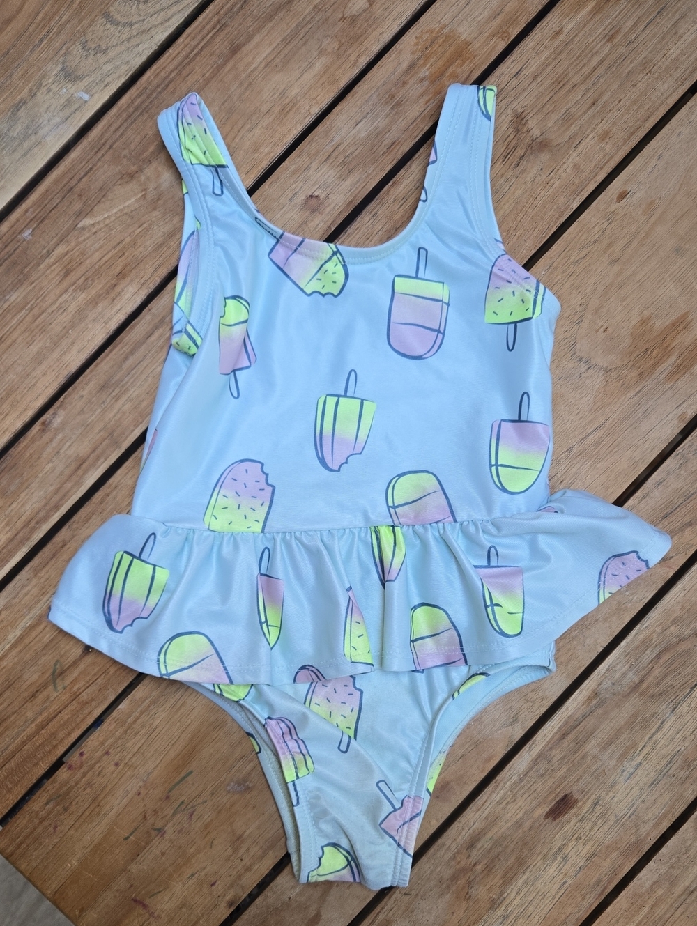 🍡 Baby GAP Light Blue Popsicle Ruffle One-Piece Swimsuit